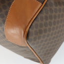 CELINE Macadam Canvas Boston Bag PVC Leather Brown Gold Auth 165025V-12
