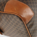 CELINE Macadam Canvas Boston Bag PVC Leather Brown Gold Auth 165025V-13