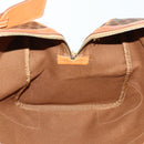 CELINE Macadam Canvas Boston Bag PVC Leather Brown Gold Auth 165025V-20