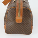 CELINE Macadam Canvas Boston Bag PVC Leather Brown Gold Auth 165025V-4