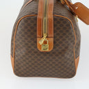 CELINE Macadam Canvas Boston Bag PVC Leather Brown Gold Auth 165025V-5