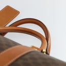 CELINE Macadam Canvas Boston Bag PVC Leather Brown Gold Auth 165025V-8