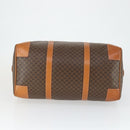 CELINE Macadam Canvas Boston Bag PVC Leather Brown Gold Auth 165025V-9
