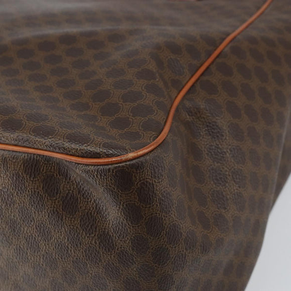 CELINE Macadam Canvas Tote Bag PVC Leather Brown Gold Auth 165026