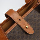 CELINE Macadam Canvas Tote Bag PVC Leather Brown Gold Auth 165026-14
