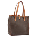 CELINE Macadam Canvas Tote Bag PVC Leather Brown Gold Auth 165026-1