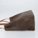 CELINE Macadam Canvas Tote Bag PVC Leather Brown Gold Auth 165026-5