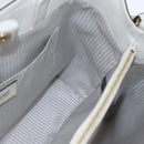 FENDI Hand Bag Leather 2way White Gold Auth 165027-22