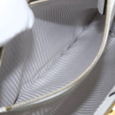 FENDI Hand Bag Leather 2way White Gold Auth 165027-25