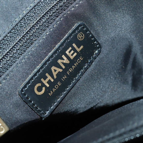 CHANEL New Travel Line Tote Bag Black Gold CC Auth 165029