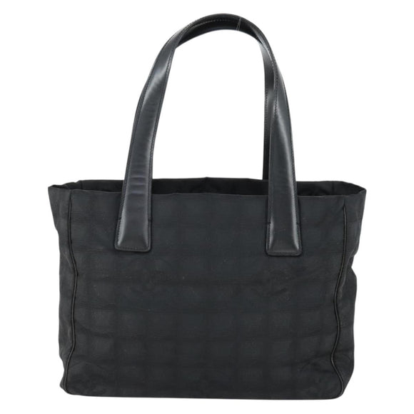 CHANEL New Travel Line Tote Bag Black Gold CC Auth 165029