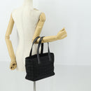 CHANEL New Travel Line Tote Bag Black Gold CC Auth 165029-21