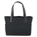CHANEL New Travel Line Tote Bag Black Gold CC Auth 165029-2