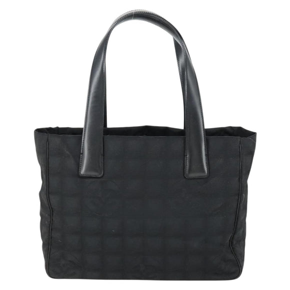 CHANEL New Travel Line Tote Bag Black Gold CC Auth 165029