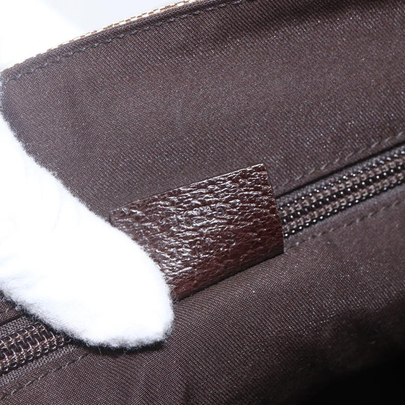 GUCCI GG Canvas Shoulder Bag Beige Silver 146236 Auth 165033