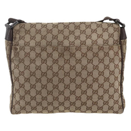 GUCCI GG Canvas Shoulder Bag Beige Silver 146236 Auth 165033 - 0