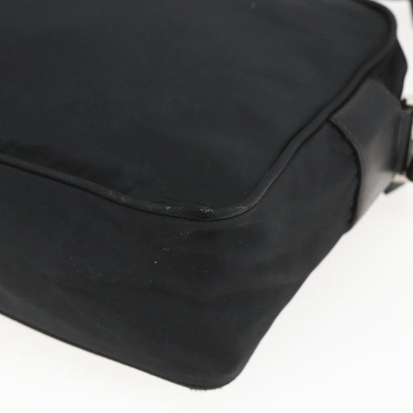 PRADA Shoulder Bag Nylon Black Silver Auth 165034