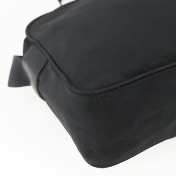 PRADA Shoulder Bag Nylon Black Silver Auth 165034