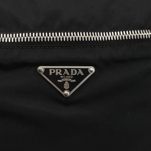 PRADA Shoulder Bag Nylon Black Silver Auth 165034