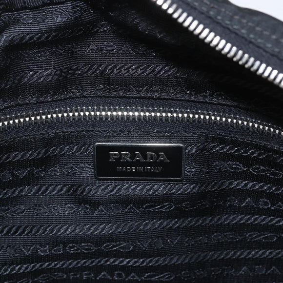 PRADA Shoulder Bag Nylon Black Silver Auth 165034