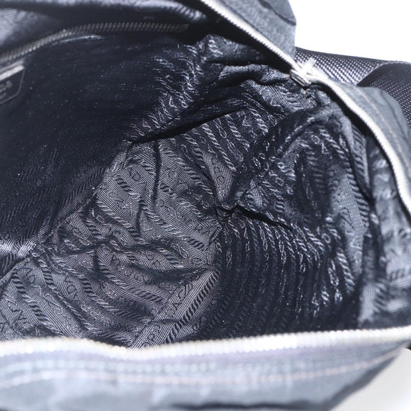 PRADA Shoulder Bag Nylon Black Silver Auth 165034