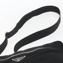 PRADA Shoulder Bag Nylon Black Silver Auth 165034-14
