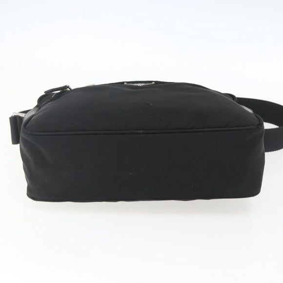 PRADA Shoulder Bag Nylon Black Silver Auth 165034