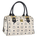 MCM Logogram Vicetos Hand Bag PVC White Gold Auth 165036-1