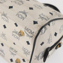 MCM Logogram Vicetos Hand Bag PVC White Gold Auth 165036-11