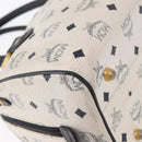 MCM Logogram Vicetos Hand Bag PVC White Gold Auth 165036-12