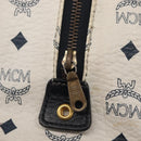 MCM Logogram Vicetos Hand Bag PVC White Gold Auth 165036-14