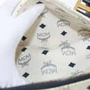 MCM Logogram Vicetos Hand Bag PVC White Gold Auth 165036-22