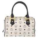 MCM Logogram Vicetos Hand Bag PVC White Gold Auth 165036-3