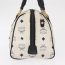 MCM Logogram Vicetos Hand Bag PVC White Gold Auth 165036-4