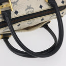 MCM Logogram Vicetos Hand Bag PVC White Gold Auth 165036-7