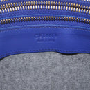 CELINE Trio Large Shoulder Bag Leather Blue Gold Auth 165038-17