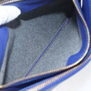 CELINE Trio Large Shoulder Bag Leather Blue Gold Auth 165038-20