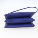 CELINE Trio Large Shoulder Bag Leather Blue Gold Auth 165038-5