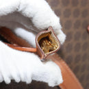 CELINE Macadam Canvas Boston Bag PVC Leather Brown Gold Auth 165040-9