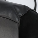 CELINE Trapeze Hand Bag Leather Suede Black Silver Auth 165042-16