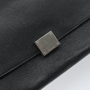 CELINE Trapeze Hand Bag Leather Suede Black Silver Auth 165042-18