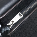 CELINE Trapeze Hand Bag Leather Suede Black Silver Auth 165042-20