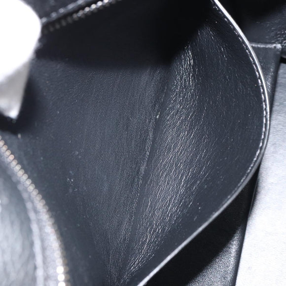 CELINE Trapeze Hand Bag Leather Suede Black Silver Auth 165042