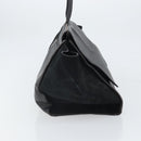 CELINE Trapeze Hand Bag Leather Suede Black Silver Auth 165042-3