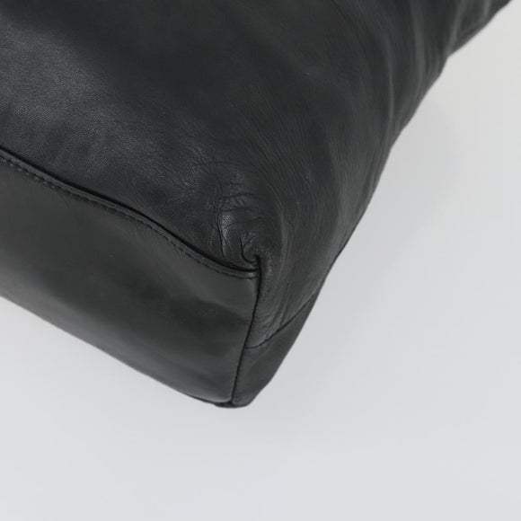 PRADA Tote Bag Leather Black Auth 165044