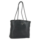 PRADA Tragetasche Leder Schwarz Auth 165044-1