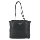 PRADA Tote Bag Leather Black Auth 165044-2