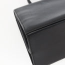 Salvatore Ferragamo Gancini Hand Bag Leather Black Gold Auth 165048-16