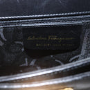 Salvatore Ferragamo Gancini Hand Bag Leather Black Gold Auth 165048-12