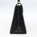 Salvatore Ferragamo Gancini Hand Bag Leather Black Gold Auth 165048-3